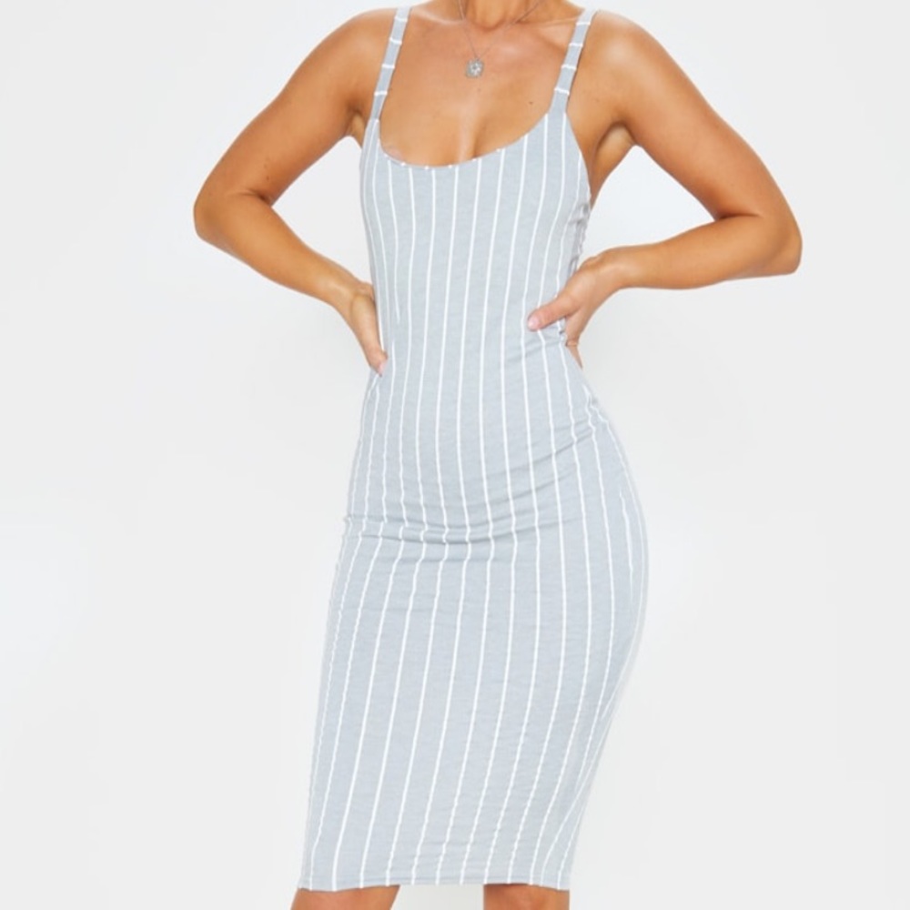 Stripped midi dress